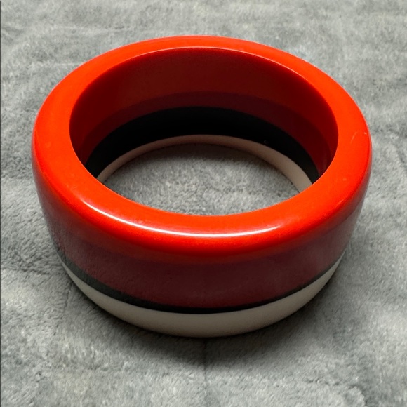 Vintage Plastic Bangle Bracelet, Multicolor, Striped, Abstract, Retro, Boho - Picture 3 of 11